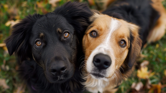 cute dogs watch at you