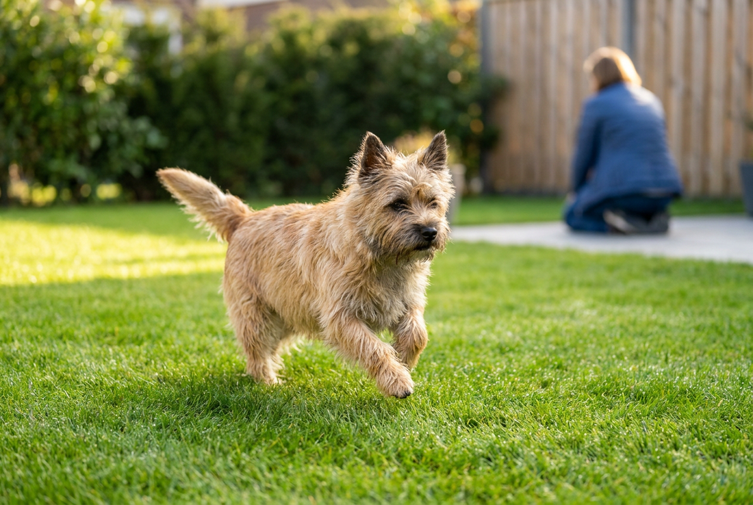 Adult Cairn Terrier relaxing at home in a family setting