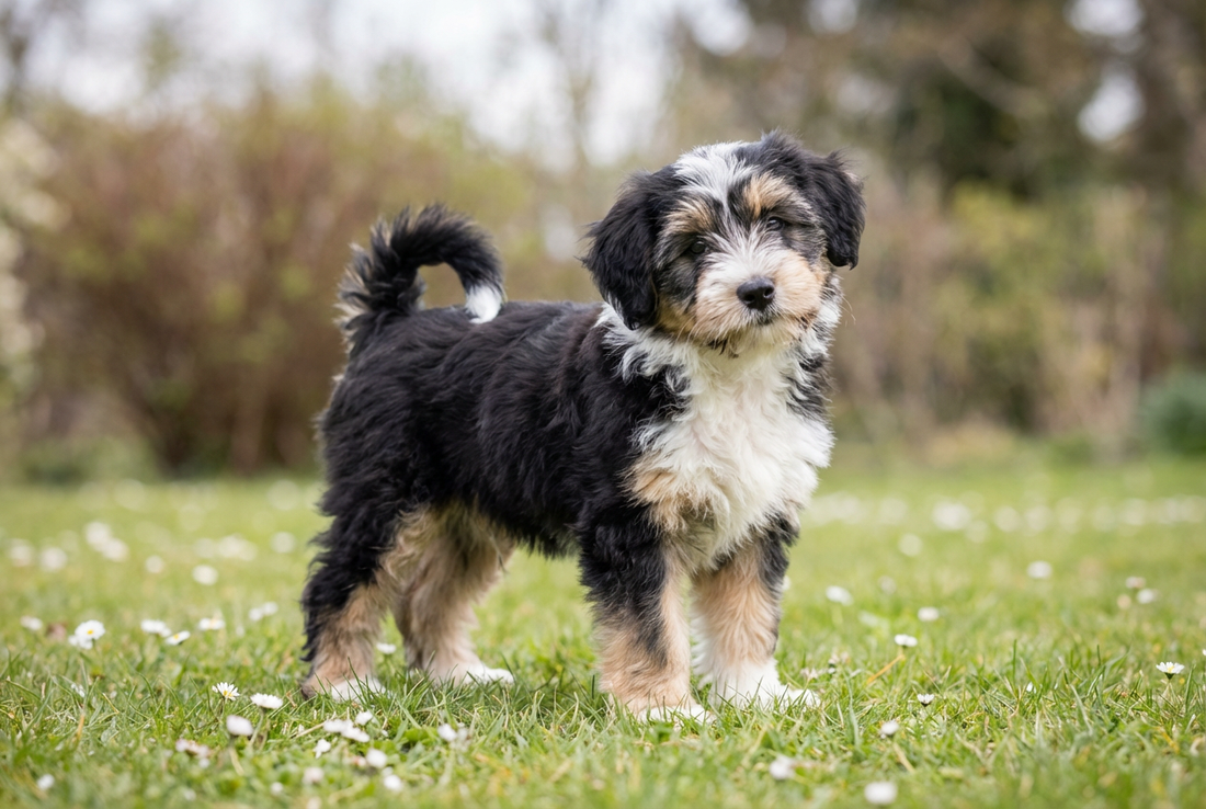 Eight-week-old Tibetan Terrier puppy with fluffy puppy coat