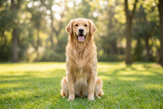 Friendly Golden Retriever — featured in our roundup of the friendliest dog breeds for families and social households.